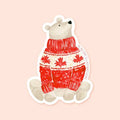 Maple Polar Bear Sticker