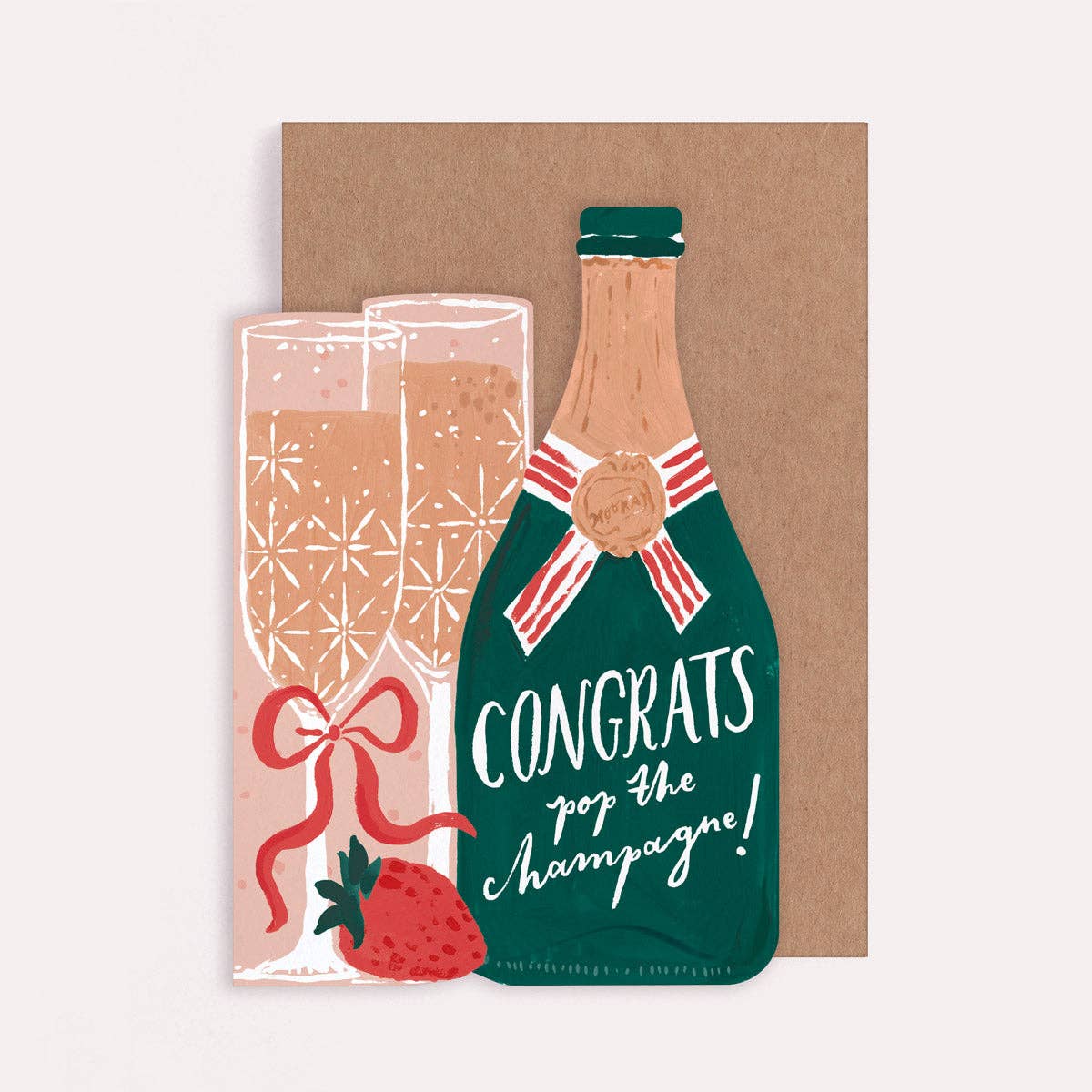 Pop the Champagne Congratulations Card
