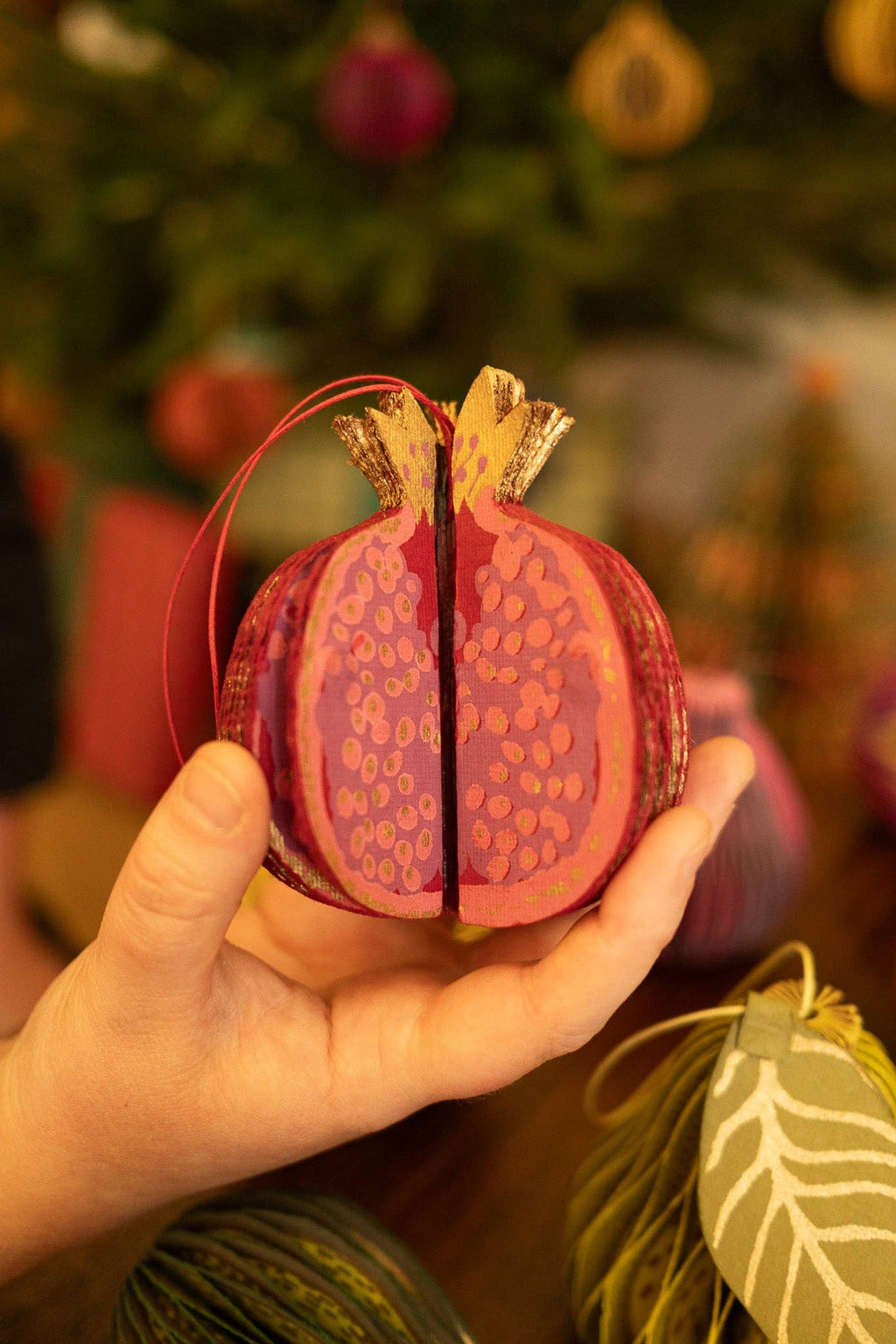 Pomegranate Honeycomb Ornament