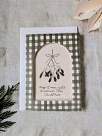 'Gingham Mistletoe' Window Christmas Card