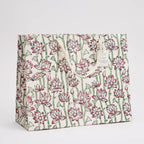 Block Printed Gift Bag - Lotus Cherry