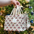Block Printed Gift Bag - Trellis Cherry