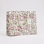 Block Printed Gift Bag - Lotus Cherry