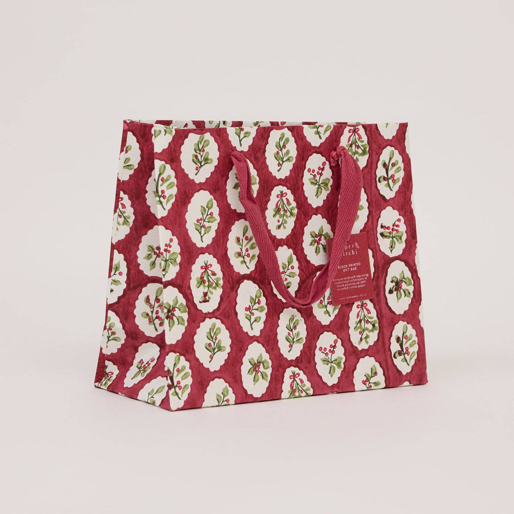 Block Printed Gift Bag - Scallop Tiles