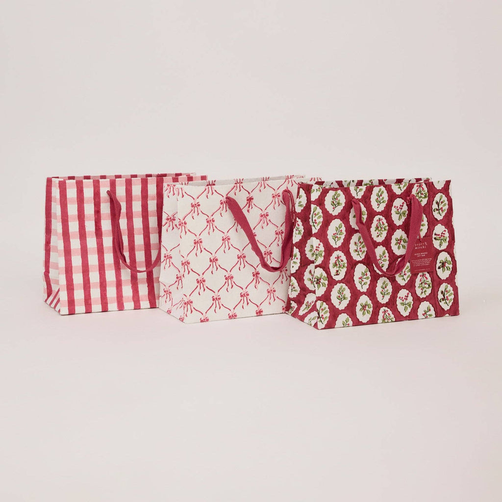 Block Printed Gift Bag - Scallop Tiles