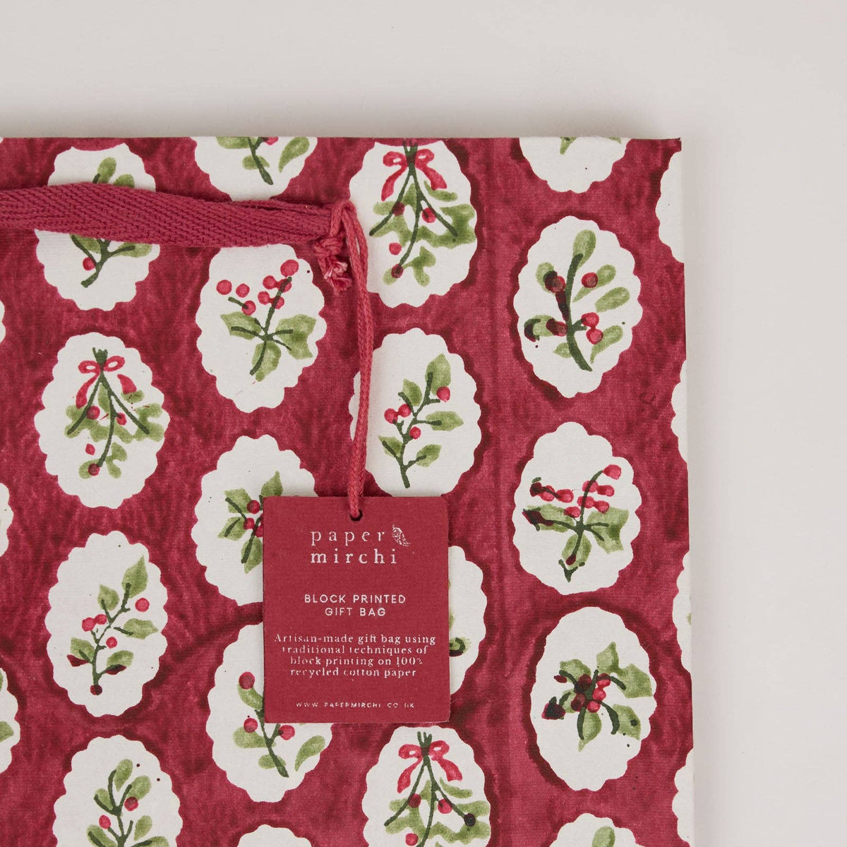 Block Printed Gift Bag - Scallop Tiles