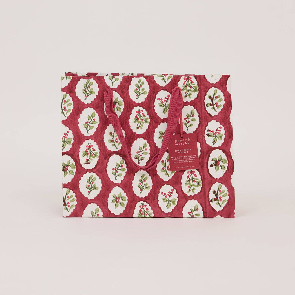 Block Printed Gift Bag - Scallop Tiles