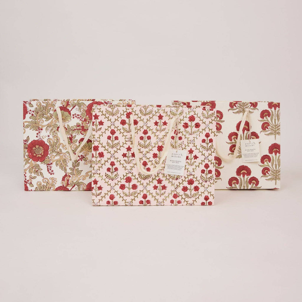 Block Printed Gift Bag - Aurora