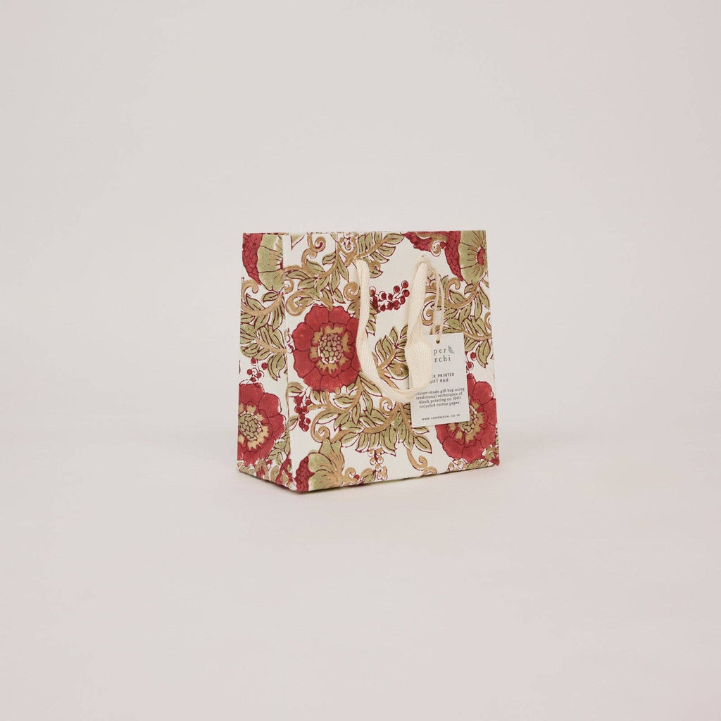 Block Printed Gift Bag - Wild Rose