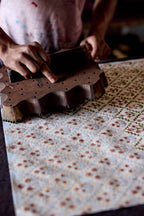 Block Printed Gift Bag - Floral Lattice