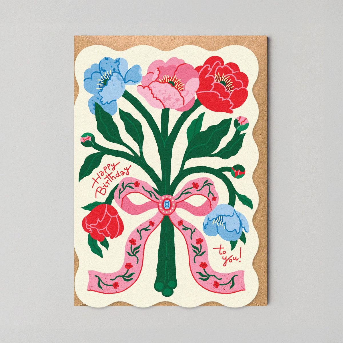 Peony Bouquet Birthday Card