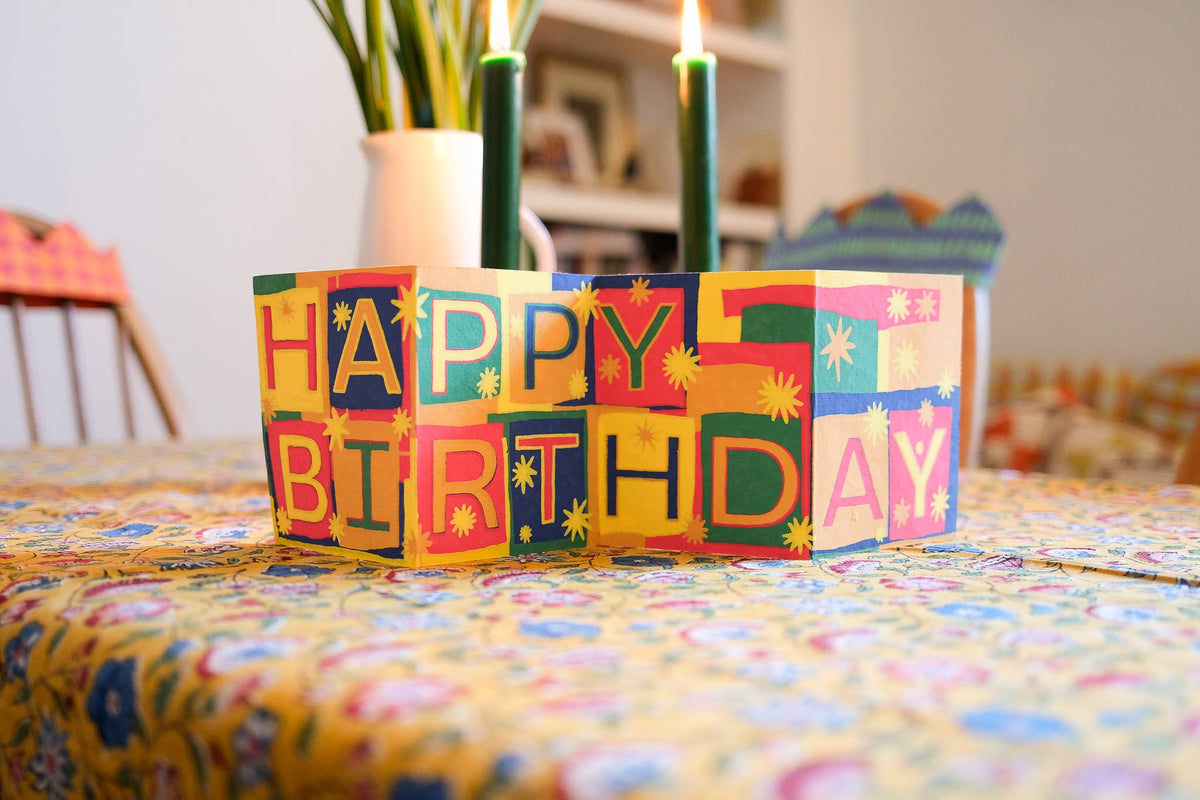 Happy Birthday Concertina Greeting Card