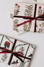 Red Floral Botanical Luxury Gift Wrap Christmas Papers