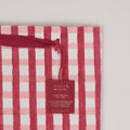 Block printed gift bag in Gingham Christmas Pudding pattern, Medium size