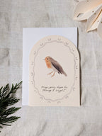 'Merry & Bright ' Robin Arch Shape Christmas Card
