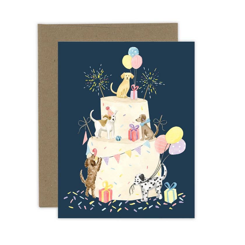 Party Dog Cake Birthday Card