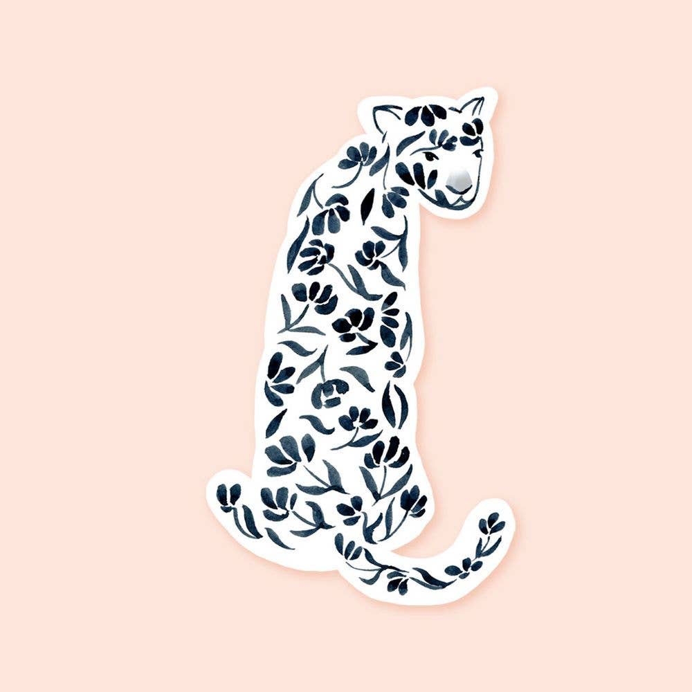 Floral Leopard Vinyl Sticker