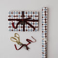 Blue Red Harlequin Luxury Gift Wrap Christmas Holiday Paper